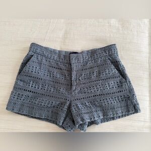 GAP High Waist Gray Eyelet Shorts